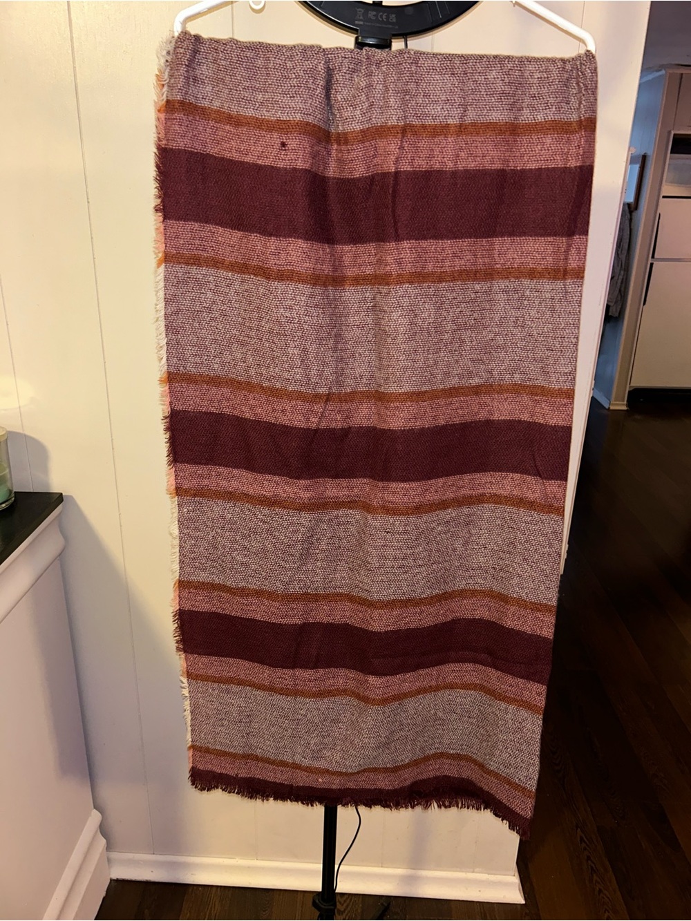 Blanket scarf in Burgundy and Rust